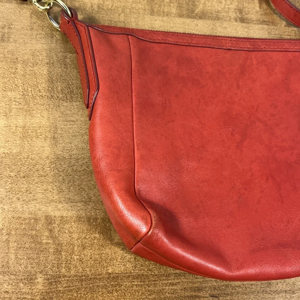 Fossil Red Leather Crossbody Bag Purse